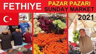 FETHIYE SUNDAY MARKET  PAZARI  TURKEY  TURKEI  TURKIYE  FOOD  FRUIT  VEGETABLE  CLOTHING [upl. by Castro]