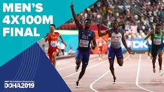 Mens 4x100m Relay Final  World Athletics Championships Doha 2019 [upl. by Leblanc]