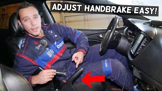 HOW TO ADJUST HANDBRAKE PARKING BRAKE HANDBRAKE LOOSE FIX [upl. by Aicala]