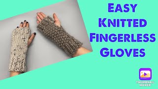 How to knitted fingerless gloves pattern easy [upl. by Yelac]