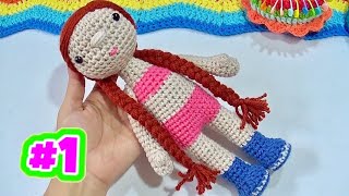 Muñequita Trenzitas Tejida a crochet paso a paso Video 1 [upl. by Ssilb244]