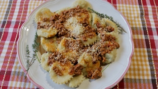 How to Make Meat Filled Ravioli Called Tordelli  Pasta Grannies [upl. by Hairahs448]