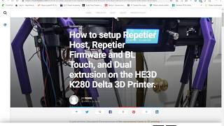 How to setup Repetier  Firmware  BLTouch and Dual extrusion on the HE3D K280 Delta 3D Printer [upl. by Rastus872]