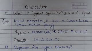 Logical Operators in C  What is logical operator And its types in C programming [upl. by Aryt]